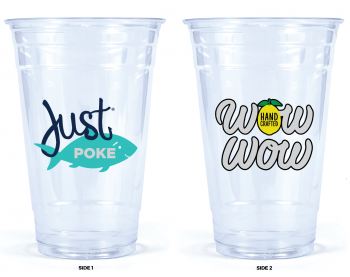 Co-Branded 24oz Plastic Cup with Lid 