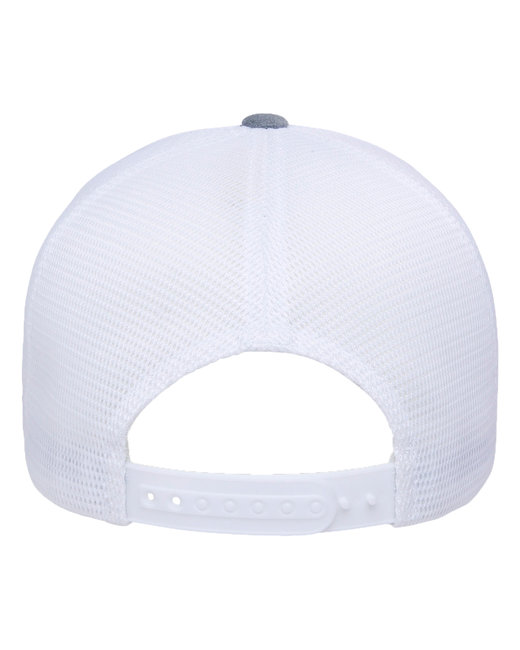 Flexfit Adult 110 Adjustable Mesh Cap - Hthr Grey/ White